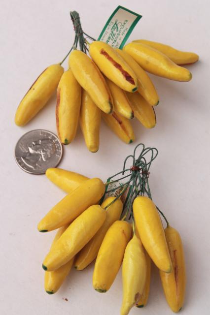 photo of vintage Japan miniature papier mache fruit, wired picks for holiday wreaths & decorations #2