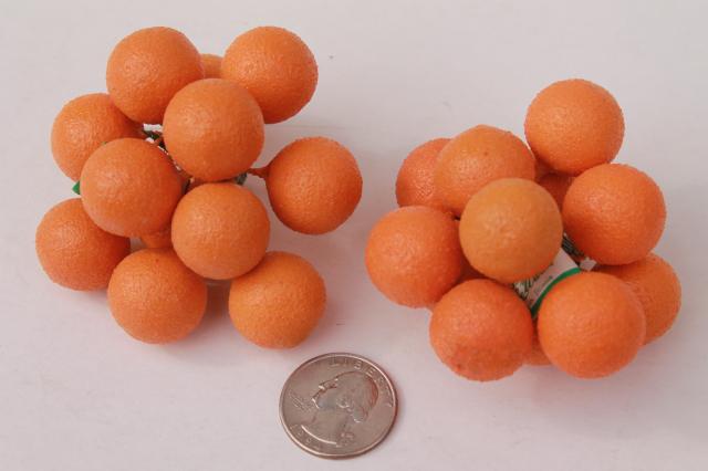 photo of vintage Japan miniature papier mache fruit, wired picks for holiday wreaths & decorations #8