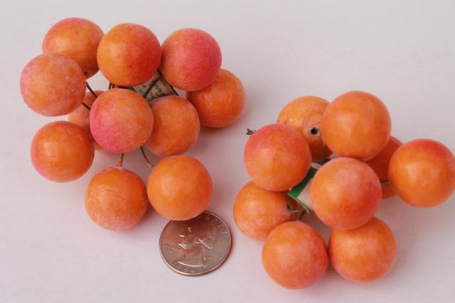 photo of vintage Japan miniature papier mache fruit, wired picks for holiday wreaths & decorations #10