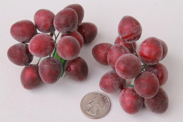 photo of vintage Japan miniature papier mache fruit, wired picks for holiday wreaths & decorations #13