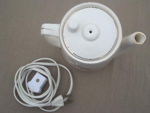 photo of vintage Japan moss rose china electric teapot, 2-3 cup pot for hot water #5