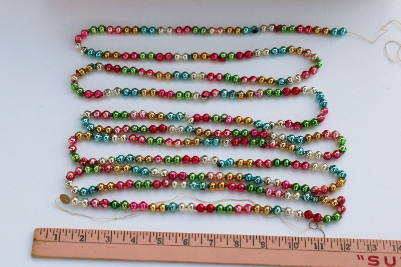 photo of vintage Japan multi colored mercury glass beads string Christmas tree garland decoration #1