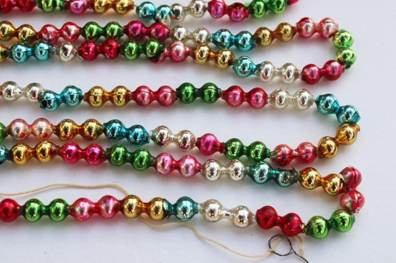 photo of vintage Japan multi colored mercury glass beads string Christmas tree garland decoration #2