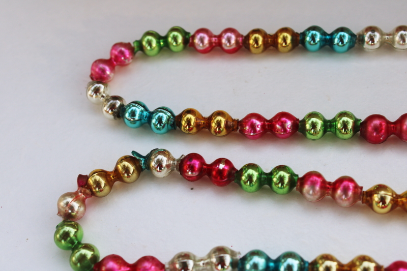 photo of vintage Japan multi colored mercury glass beads string Christmas tree garland decoration #4