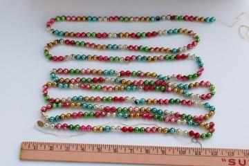 catalog photo of vintage Japan multi colored mercury glass beads string Christmas tree garland decoration