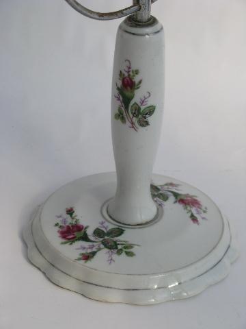 photo of vintage Japan pink roses china vanity magnifying mirrors #5
