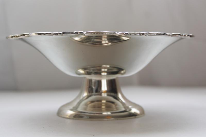 photo of vintage Japan silver plated bonbon plate, candy dish w/ ornate floral pattern #5