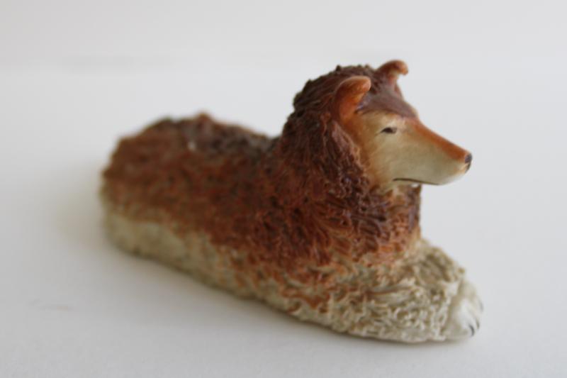 photo of vintage Japan spaghetti china dog figurine, Lassie collie sheep dog #2