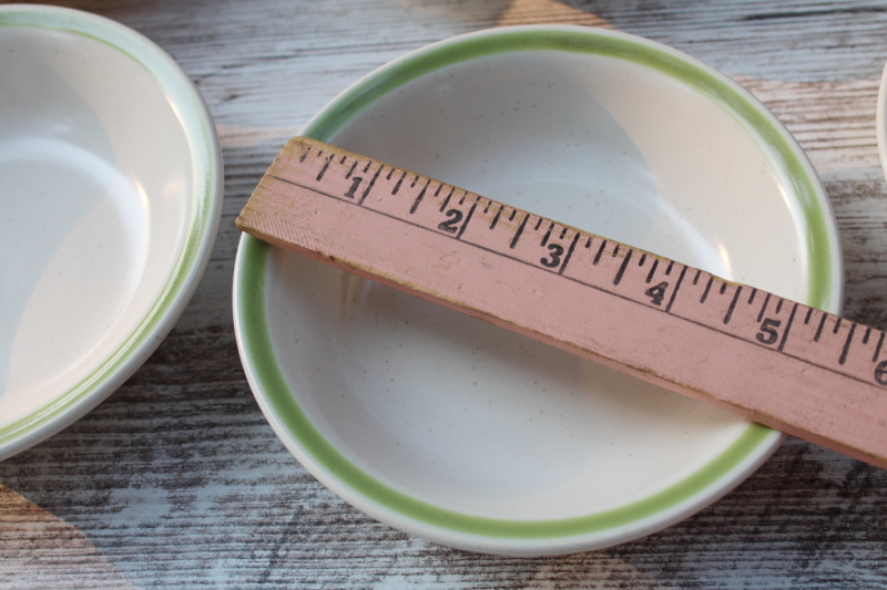 photo of vintage Japan stoneware fruit or dessert bowls set of 8, Stonybrook spring green band  #4