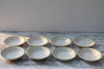 catalog photo of vintage Japan stoneware fruit or dessert bowls set of 8, Stonybrook spring green band 