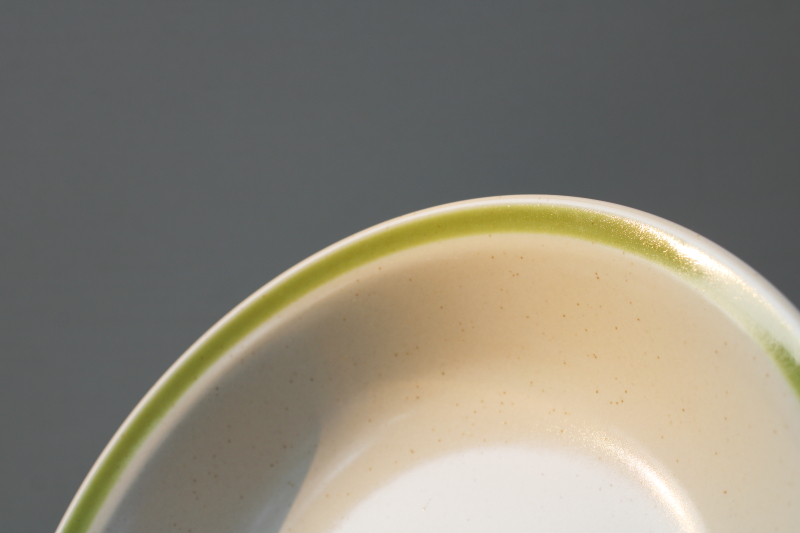 photo of vintage Japan stoneware soup or pasta bowls set of 8, Stonybrook spring green band  #7