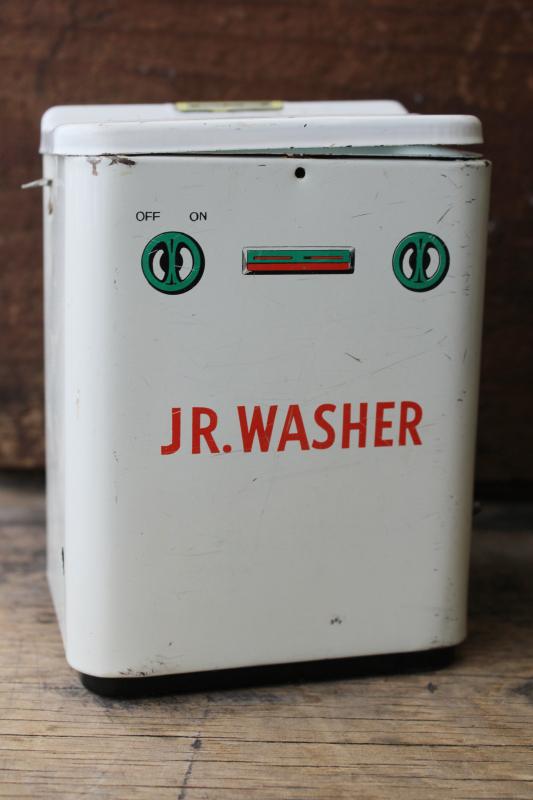 photo of vintage Japan tin toy doll size clothes washer not working automatic Jr Washer #2
