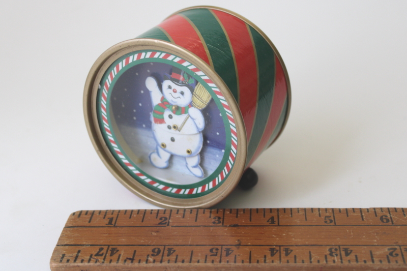 photo of vintage Japan wind up music box diorama Frosty the Snowman articulated motion #5