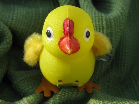 photo of vintage Japan wind-up yellow chick toy for Easter basket or decoration #2