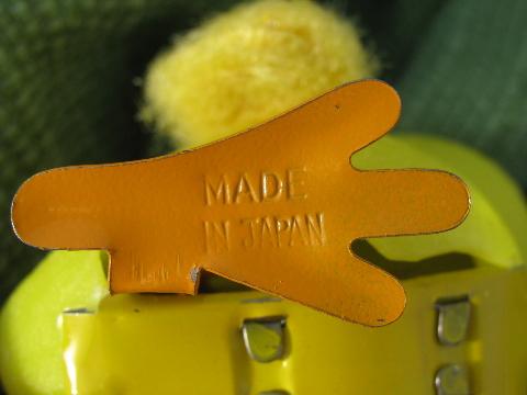 photo of vintage Japan wind-up yellow chick toy for Easter basket or decoration #6