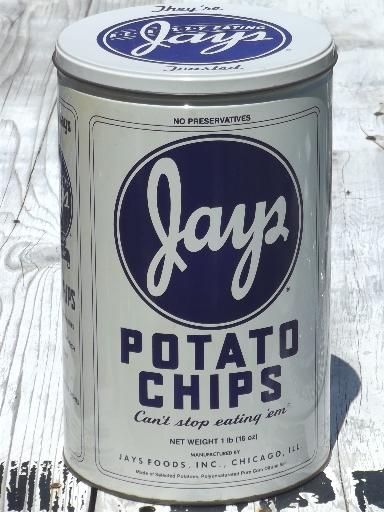 photo of vintage Jay's potato chips tin canister #1