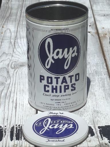 photo of vintage Jay's potato chips tin canister #2