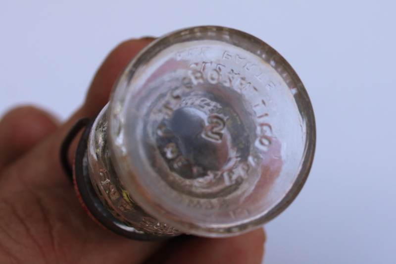 photo of vintage Jeannette glass candy container, tiny lantern miniature w/ metal lid & wire handle, Halloween decor #5