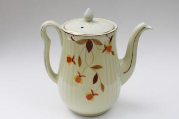 catalog photo of vintage Jewel Tea Hall china Autumn Leaf pattern coffee pot w/ damaged lid