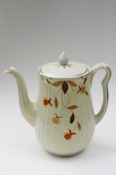 catalog photo of vintage Jewel Tea Hall china Autumn Leaf pattern coffee pot w/ good lid