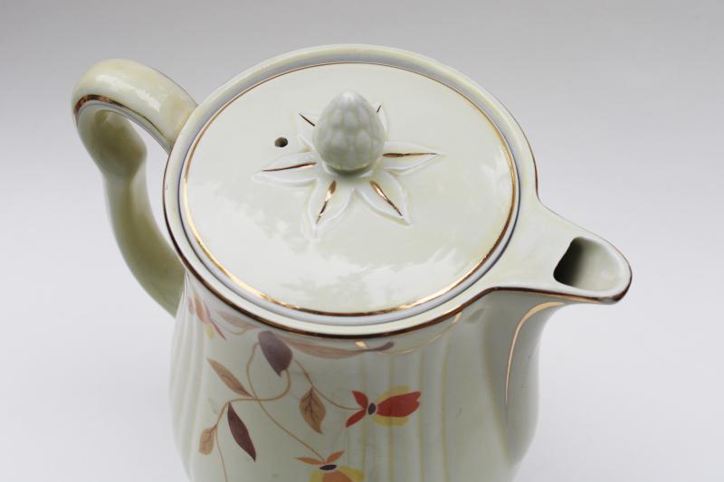 photo of vintage Jewel Tea Hall china Autumn Leaf pattern coffee pot short spout #2