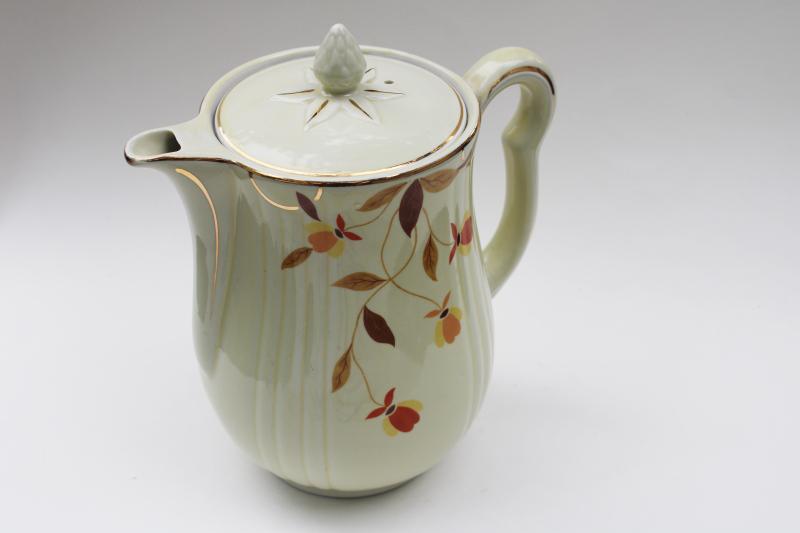 photo of vintage Jewel Tea Hall china Autumn Leaf pattern coffee pot short spout #3