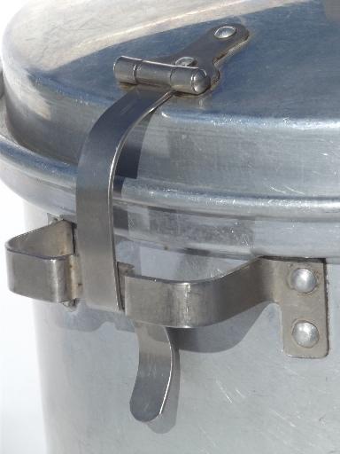 photo of vintage Jewel Tea Mary Dunbar cooker, large aluminum pot  w/ latching lid #7
