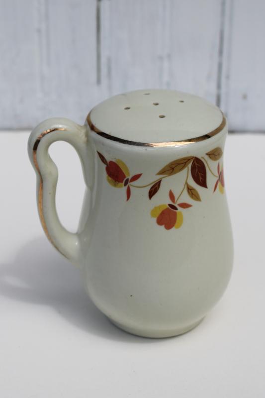 photo of vintage Jewel Tea T Autumn Leaf pattern Hall china range set Pepper shaker spice jar #5