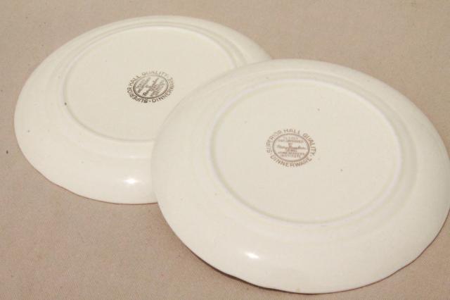 photo of vintage Jewel Tea autumn leaf bread & butter plates, Hall china Jewel T dinnerware #5