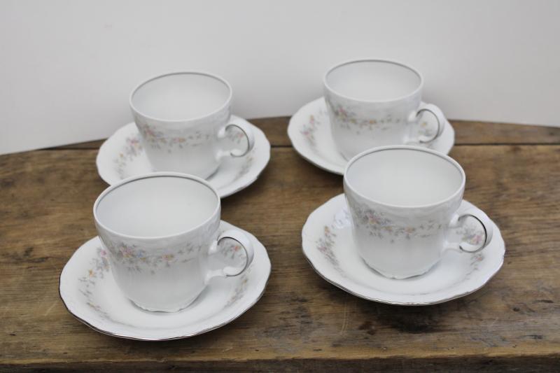 photo of vintage Johann Haviland Bavaria Floral Splendor pattern china cups & saucers #5