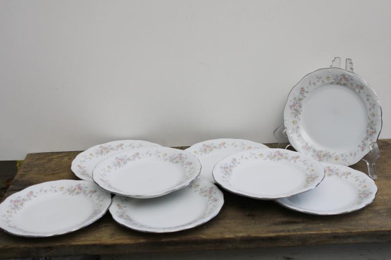 photo of vintage Johann Haviland Bavaria china, Floral Splendor pattern bread plates never used< #1