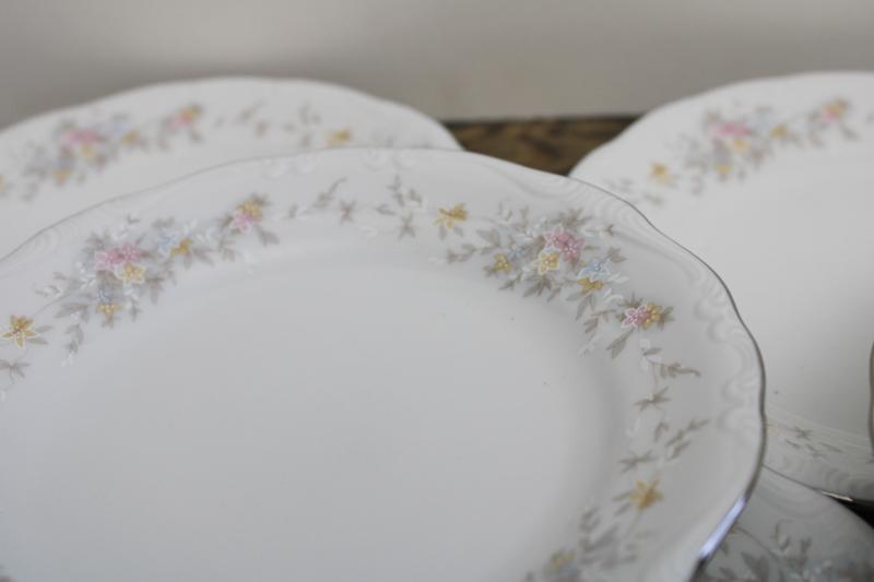 photo of vintage Johann Haviland Bavaria china, Floral Splendor pattern bread plates never used< #2