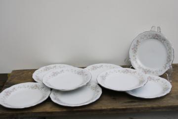 vintage Johann Haviland Bavaria china, Floral Splendor pattern bread plates never used<