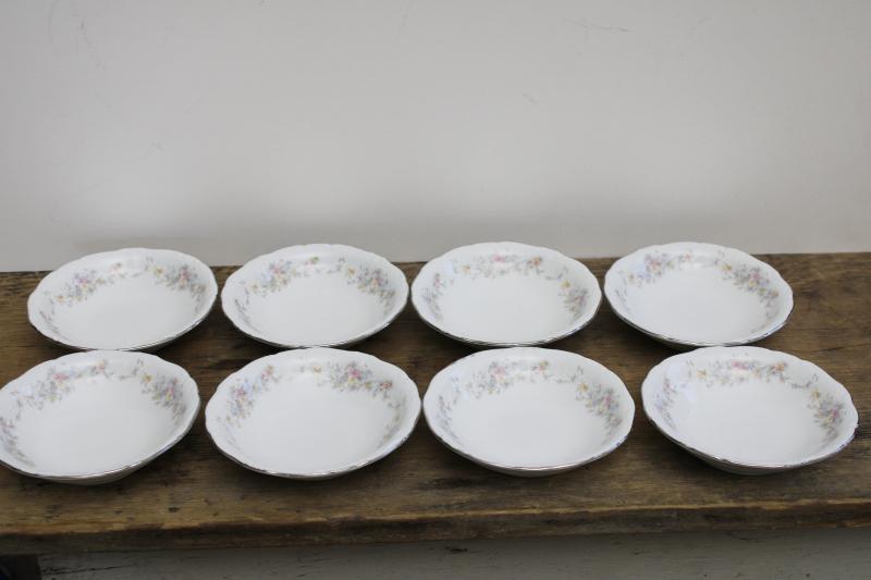 photo of vintage Johann Haviland Bavaria china, Floral Splendor pattern fruit bowls set of 8 #1