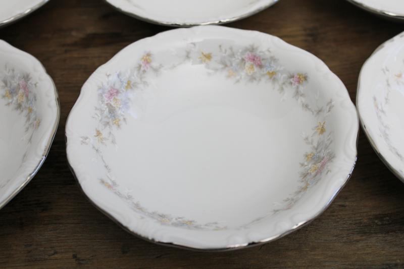 photo of vintage Johann Haviland Bavaria china, Floral Splendor pattern fruit bowls set of 8 #2