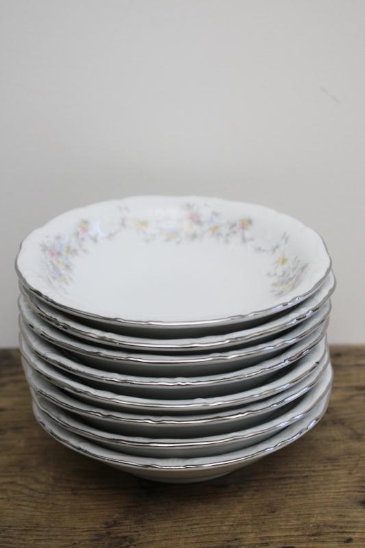 photo of vintage Johann Haviland Bavaria china, Floral Splendor pattern fruit bowls set of 8 #4