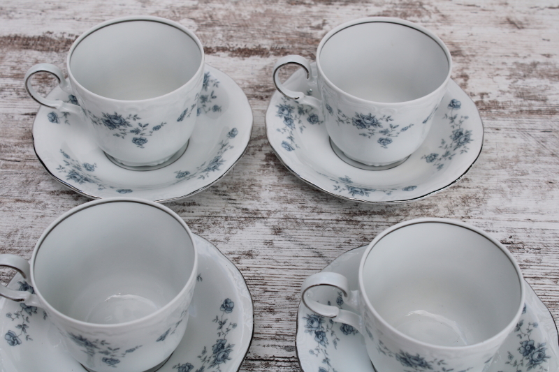 photo of vintage Johann Haviland Blue Garland pattern china cups saucers set of 6, never used #3