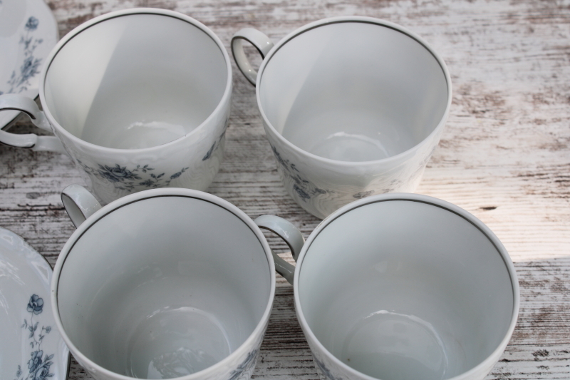 photo of vintage Johann Haviland Blue Garland pattern china cups saucers set of 6, never used #4