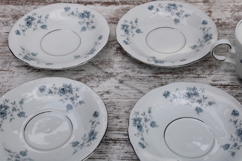 photo of vintage Johann Haviland Blue Garland pattern china cups saucers set of 6, never used #5