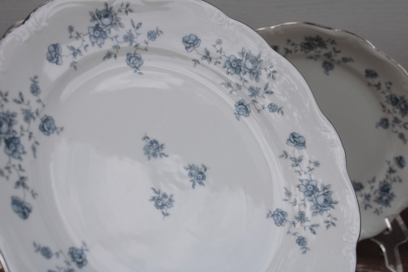 photo of vintage Johann Haviland Blue Garland pattern china salad plates, never used set of 8 #2