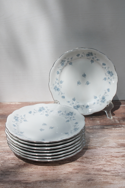photo of vintage Johann Haviland Blue Garland pattern china salad plates, never used set of 8 #4