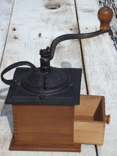 photo of vintage John Wright working reproduction antique hand crank grinder coffee mill #2