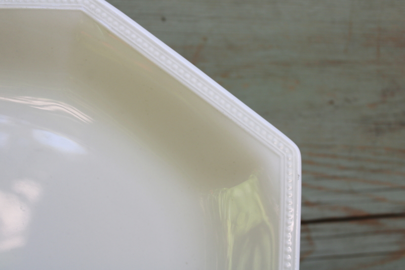 photo of vintage Johnson Bros England Heritage octagonal white ironstone china serving platter  #2