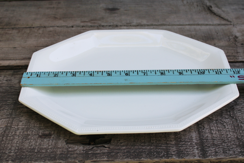 photo of vintage Johnson Bros England Heritage octagonal white ironstone china serving platter  #5