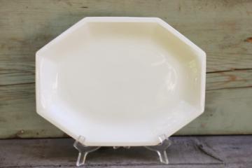 catalog photo of vintage Johnson Bros England Heritage octagonal white ironstone china serving platter 