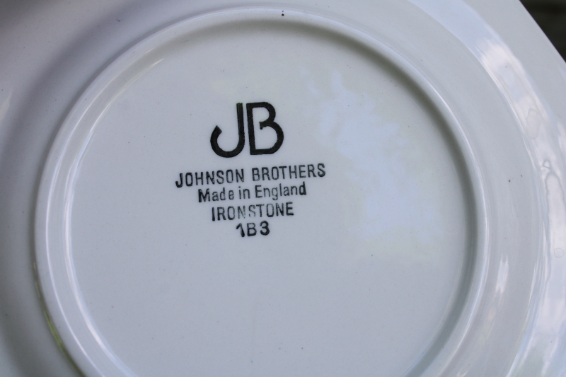 photo of vintage Johnson Bros England Heritage white ironstone china octagonal bread & butter plates #3
