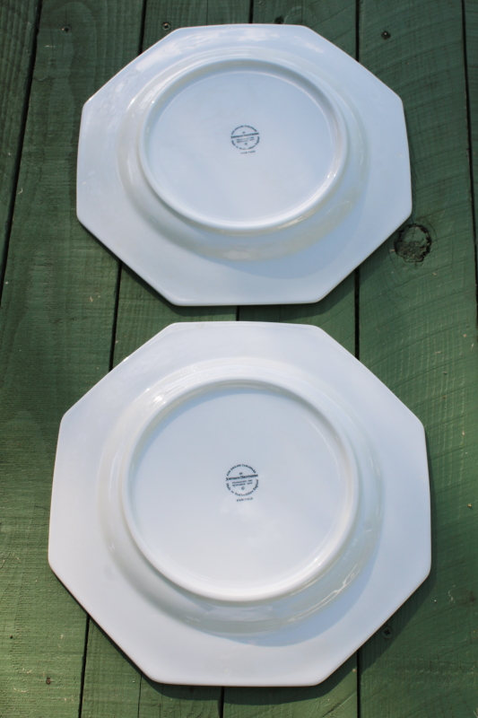 photo of vintage Johnson Bros England Heritage white ironstone china octagonal dinner plates  #3