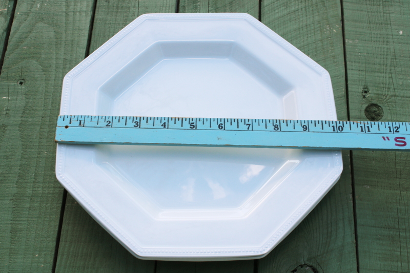photo of vintage Johnson Bros England Heritage white ironstone china octagonal dinner plates  #5