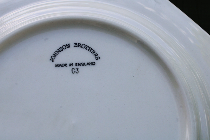 photo of vintage Johnson Bros England Heritage white ironstone china octagonal salad plates  #3