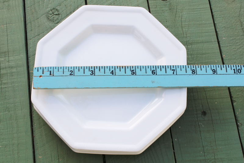 photo of vintage Johnson Bros England Heritage white ironstone china octagonal salad plates  #5